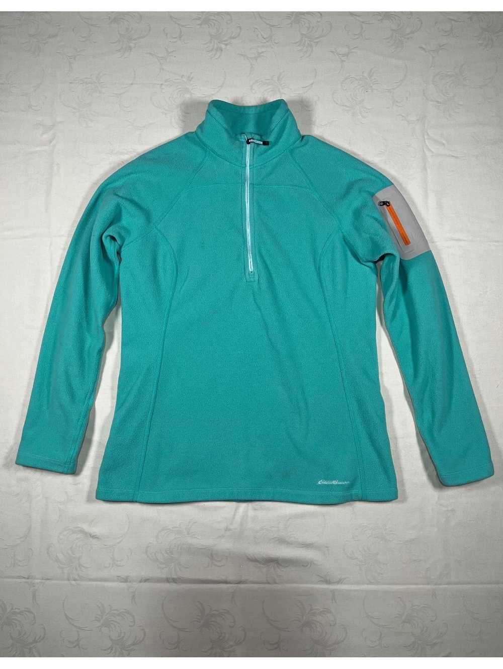 Womans Eddie Bauer 1/4 Zip Polartec Teal Fleece Size Large